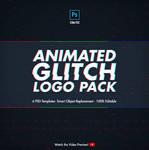 Animated Glitch Logo Pack - Photoshop Templates