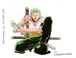 Zoro - Color pencils by Rafael-Goncalves