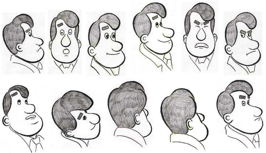 Layout of the character's head by Lazich-P on DeviantArt