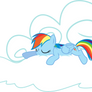 Happy and Sleepy Rainbow Dash with Cloud