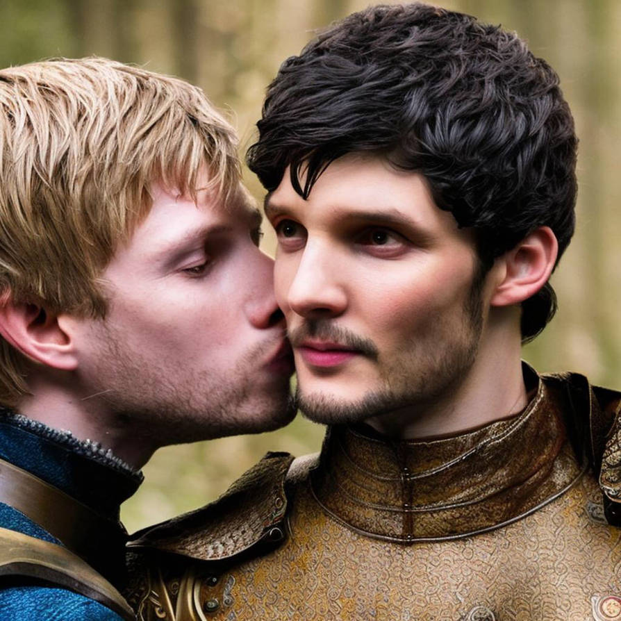 Bradley James x Colin Kiss to the Cheek by AUCelebBoyfriends