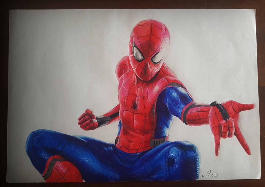SpiderMan Homecoming Drawing by ROssO97Uchiha on DeviantArt