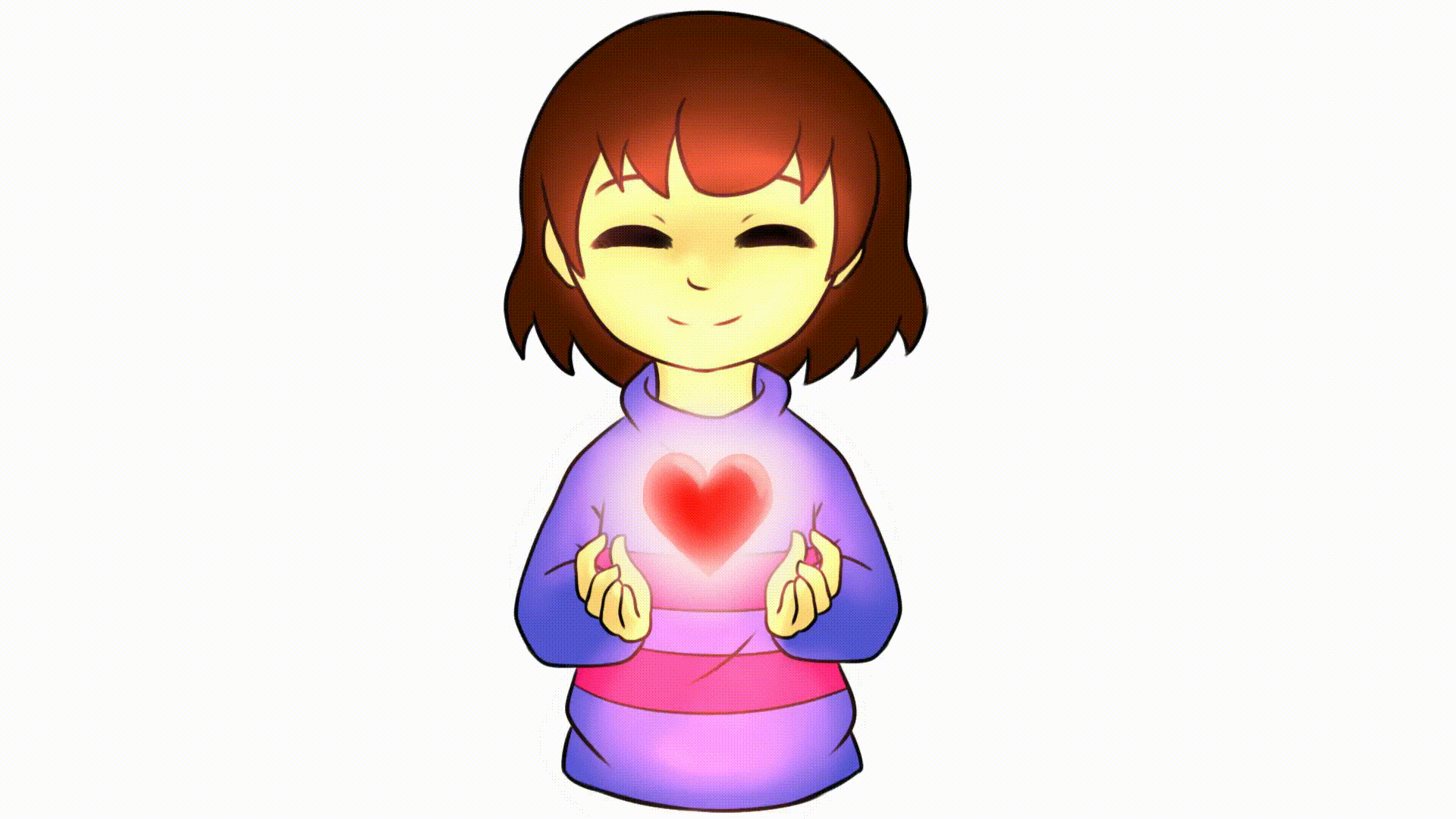 Frisk filled with Determination [GIF]