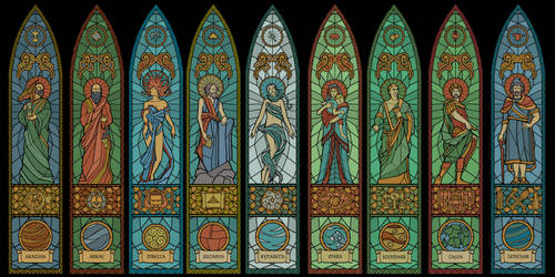 The Nine Divines - stained glass