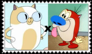 Cake X Stimpy Stamp