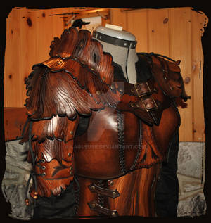 wood elf leather armor woman
