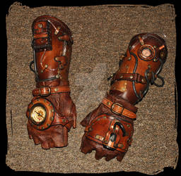 leather bracers Steampunk