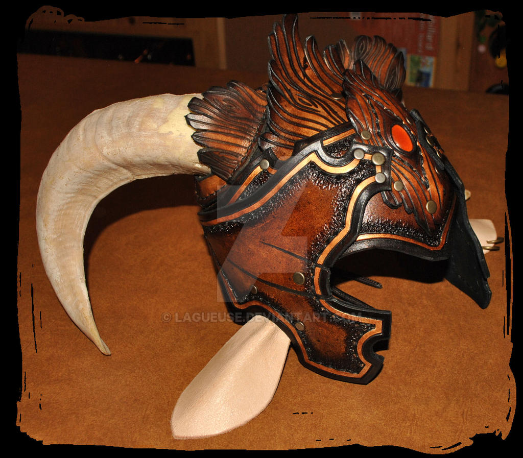 Faun satyre leather helmet armor