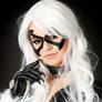 Marvel Black Cat leather mask and necklace