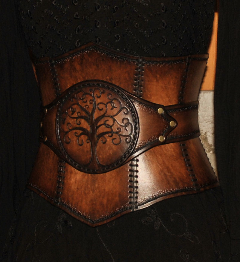 leather corset  (tree of life)