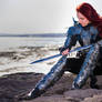 women leather armor (metal effect)