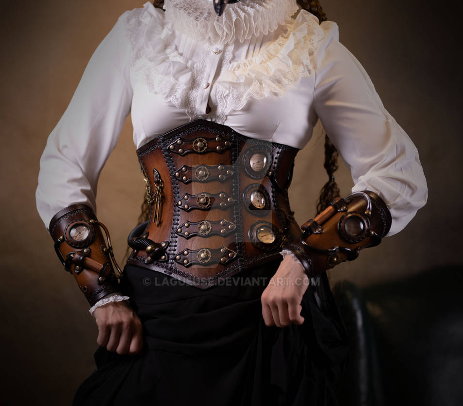 steampunk leather corset by Lagueuse on DeviantArt
