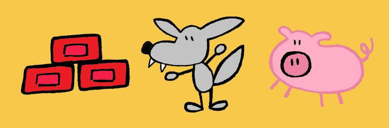 Bricks A Wolf A Pig (Colored Version) by BluesCluesFanatic21 on DeviantArt