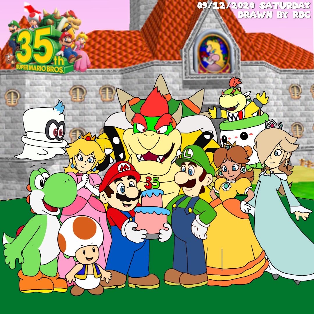 Super Mario Bros 35th Anniversary By Fester1124 On Deviantart
