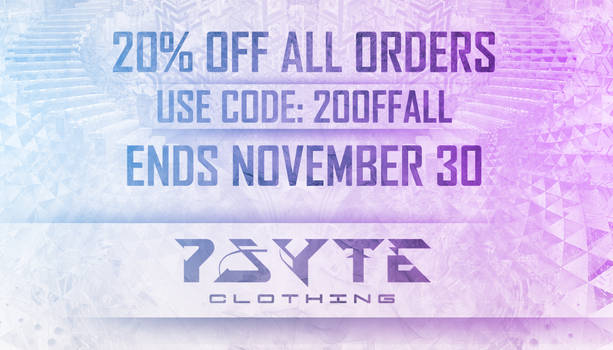 20% OFF all Psyte Clothing Orders