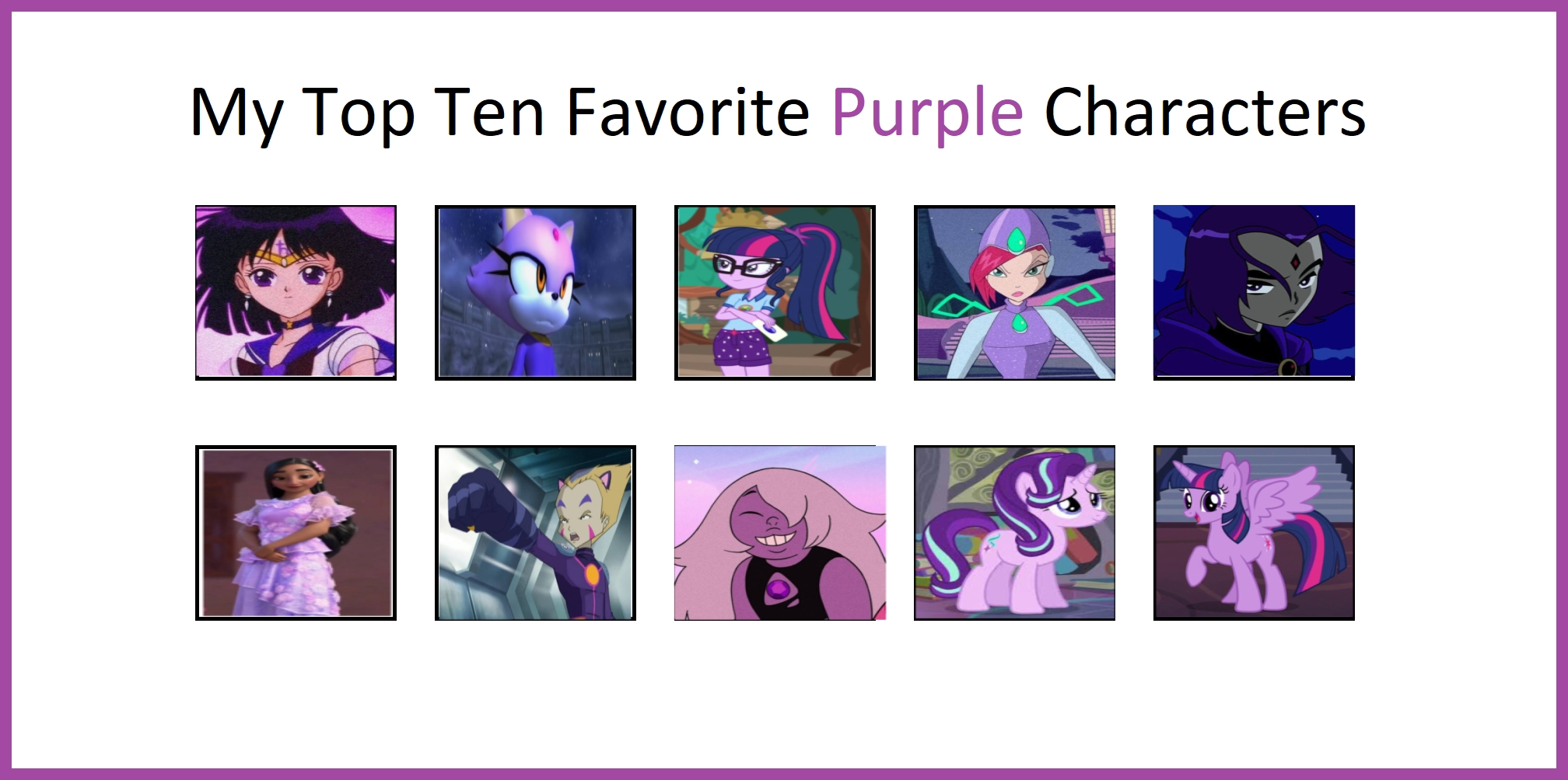 Purple Characters Rivals My Top 10 favorite Purple characters by Dreypare on DeviantArt