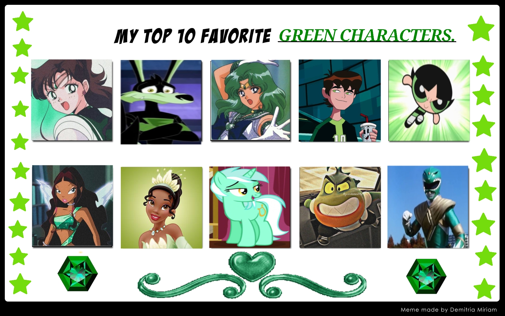 My Top 10 Favorite Green characters by Dreypare on DeviantArt