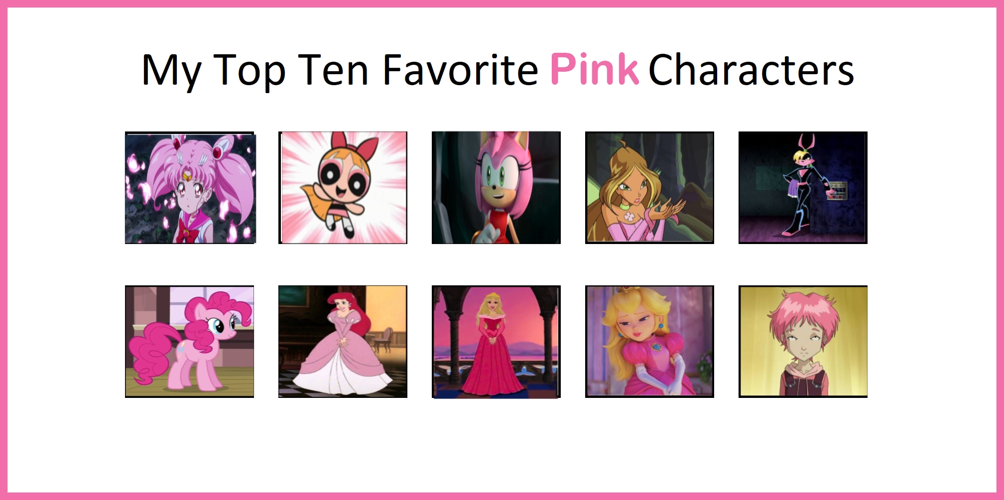Pink Character Color My Top 10 Favorite Pink Characters by Dreypare on DeviantArt