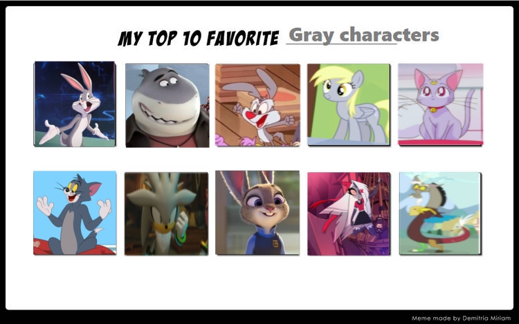 Grey Rabbit Characters My Top 10 Favorite Gray characters by Dreypare on DeviantArt