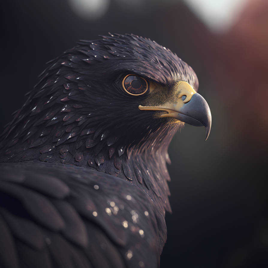 Hawk Render SteelTechnics Bird Black Hawk octane render specta by SteelTechnics on ...