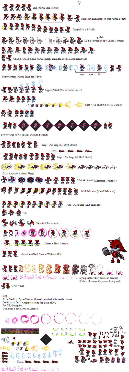Super Neo Metal Sonic sprite sheet by madness8 on DeviantArt