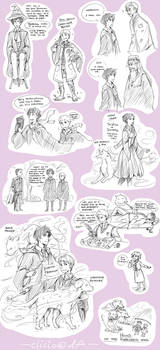 sherlock+hp crossover doodles by Clicio