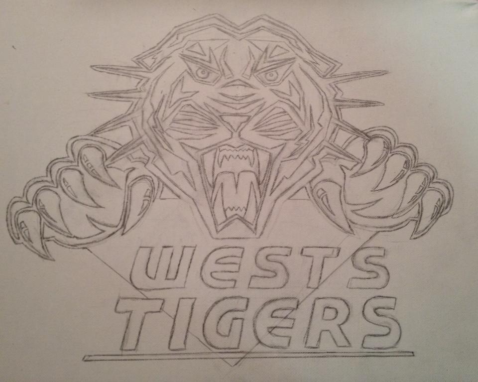 Wests Tigers Canvas Lineart