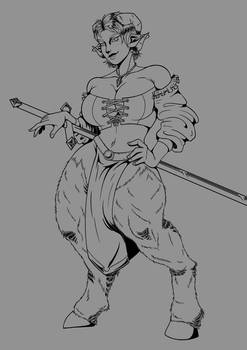 WIP: DnD Full Body Commission (Lineart)
