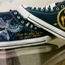 handpainted Mockingjay Hunger Games on Converse