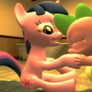 Spike kissing Twilights Hoof