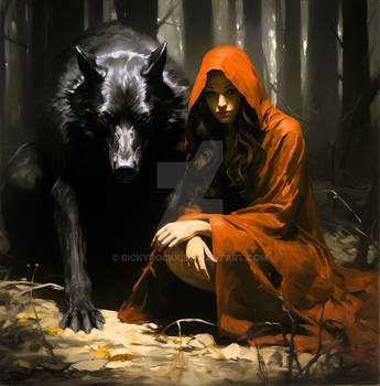 The girl and the wolf. 