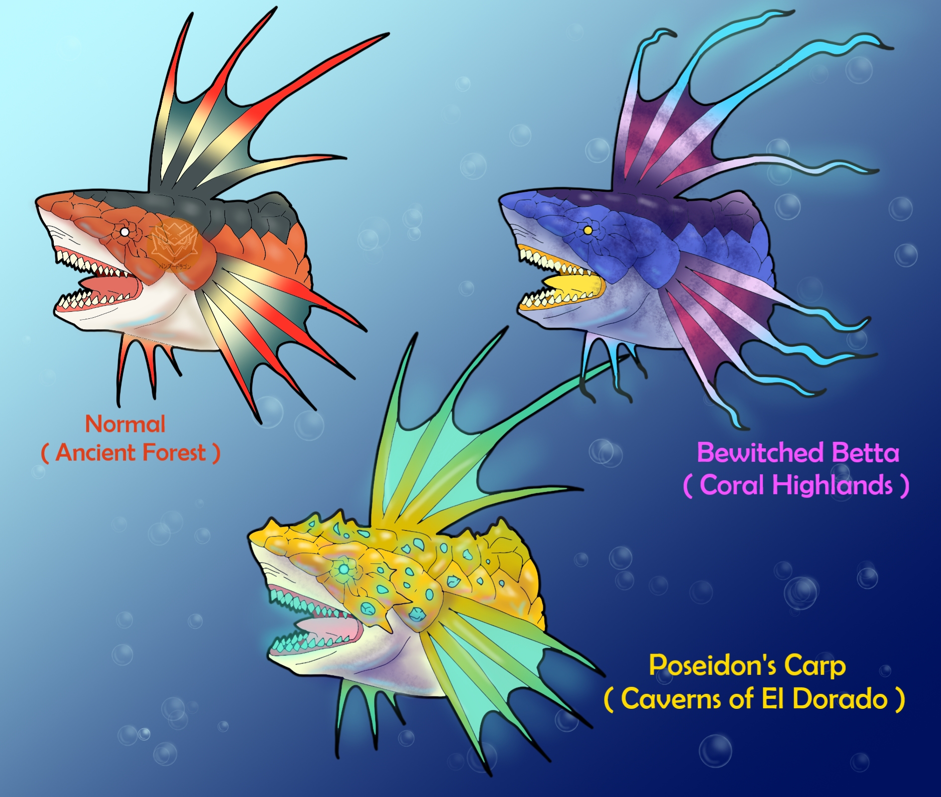 Plesioth Variants by BangBooDoragon on DeviantArt