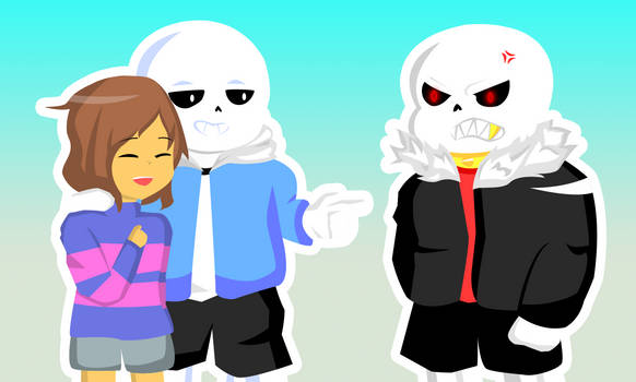 undertale sans vs. underfell sans.