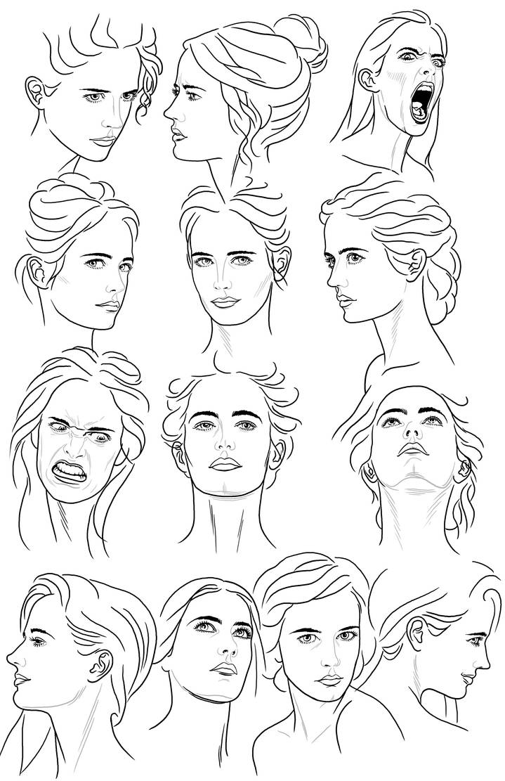 Female face reference sheet 1 by montoya1983 on DeviantArt