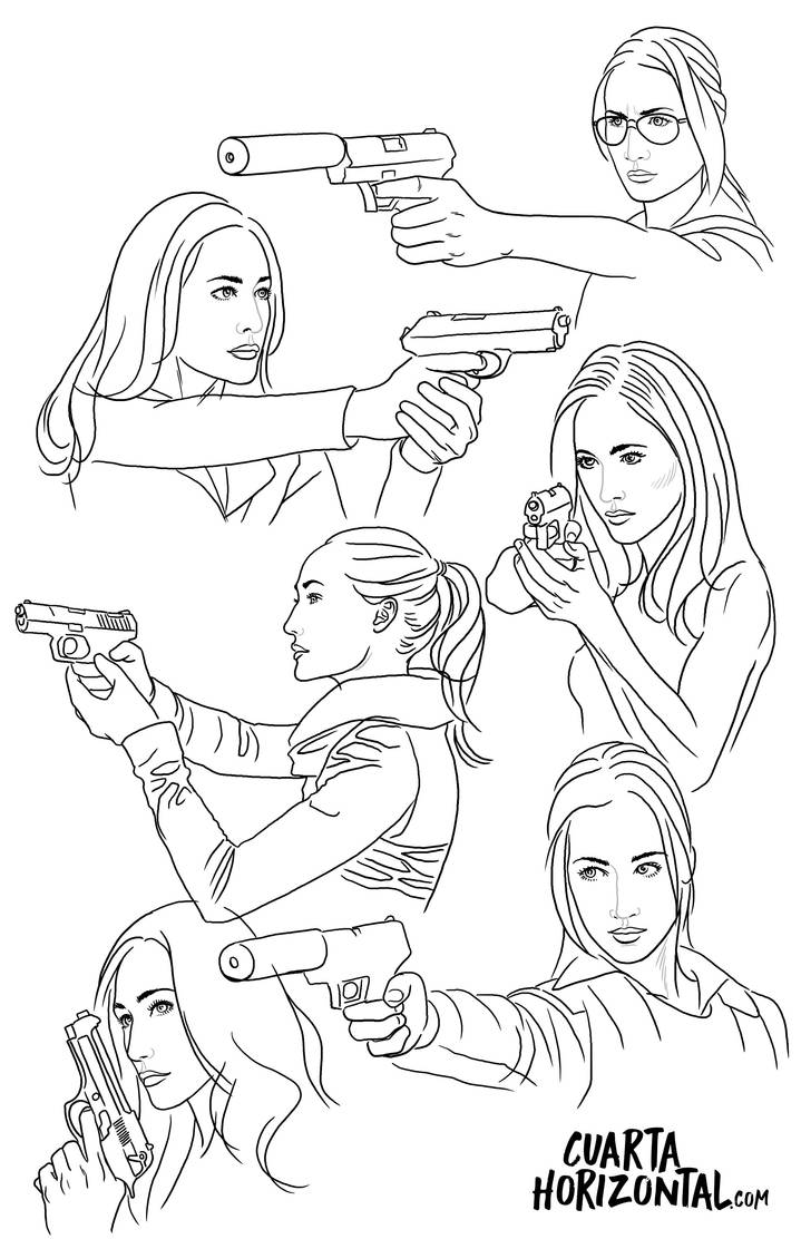 pics Holding Gun Reference Drawing female holding gun reference sheet by