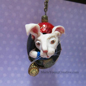 White Rabbit Egg Ornament