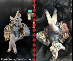 OOAK Fantasy Bat Sculpture - Evette