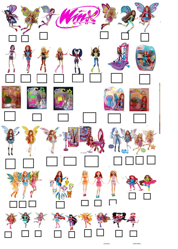 winx club doll check list