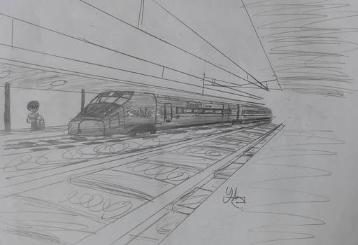 The Alstom AGV 575/AGV Italo arrives at Rome.