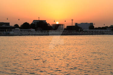 Sunset at Mamaia, view from the pontoon