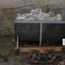 Old mining wagons inside the public Salt Mine