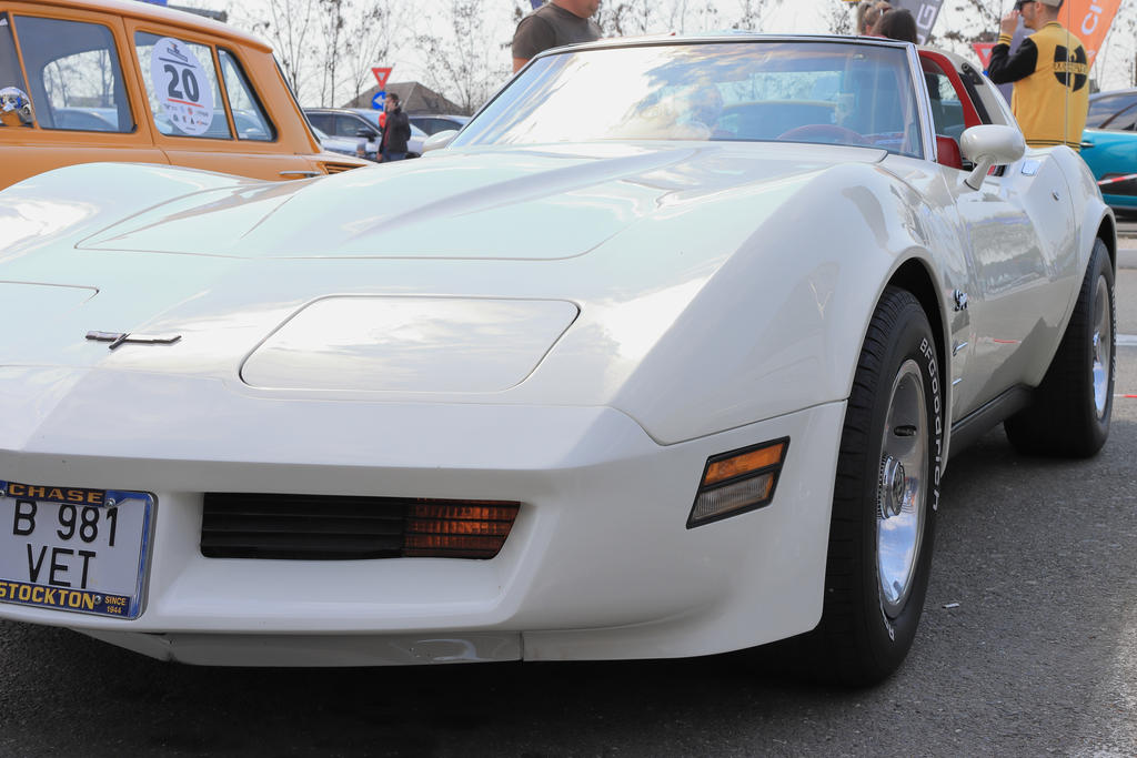 Vintage Chevrolet Corvette, white car