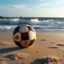 Soccer ball on the beach