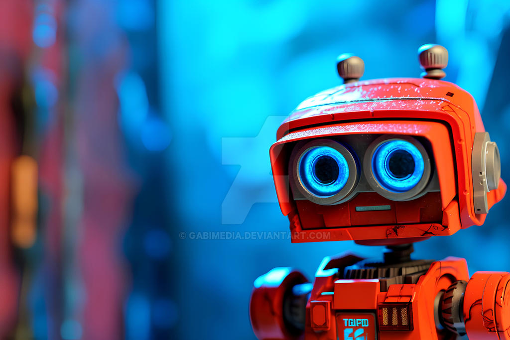 Close-up portrait of Red robot 3 by GabiMedia on DeviantArt