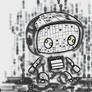 cute friendly robot - white