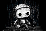 cute friendly robot - black by gabimedia