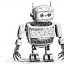 cute friendly robot, coding