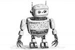 cute friendly robot, coding by gabimedia