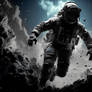 astronaut of galaxy, black and white concept
