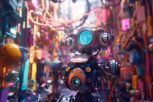 colorful shapes and robots 2